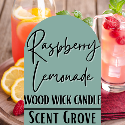 Raspberry Lemonade scented Wood Wick Soy Candle