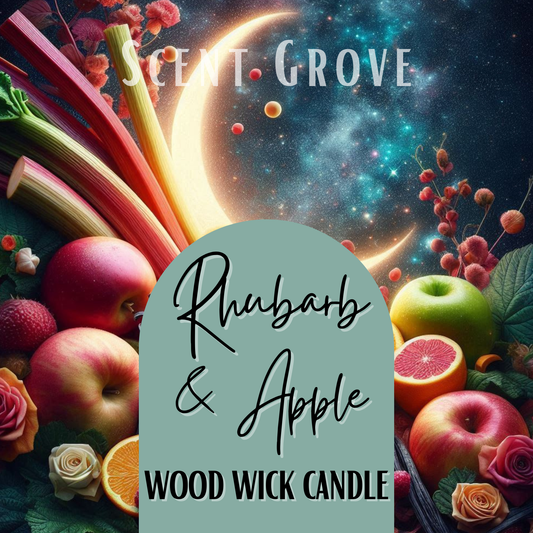 Rhubarb & Apple scented Wood Wick Soy Candle