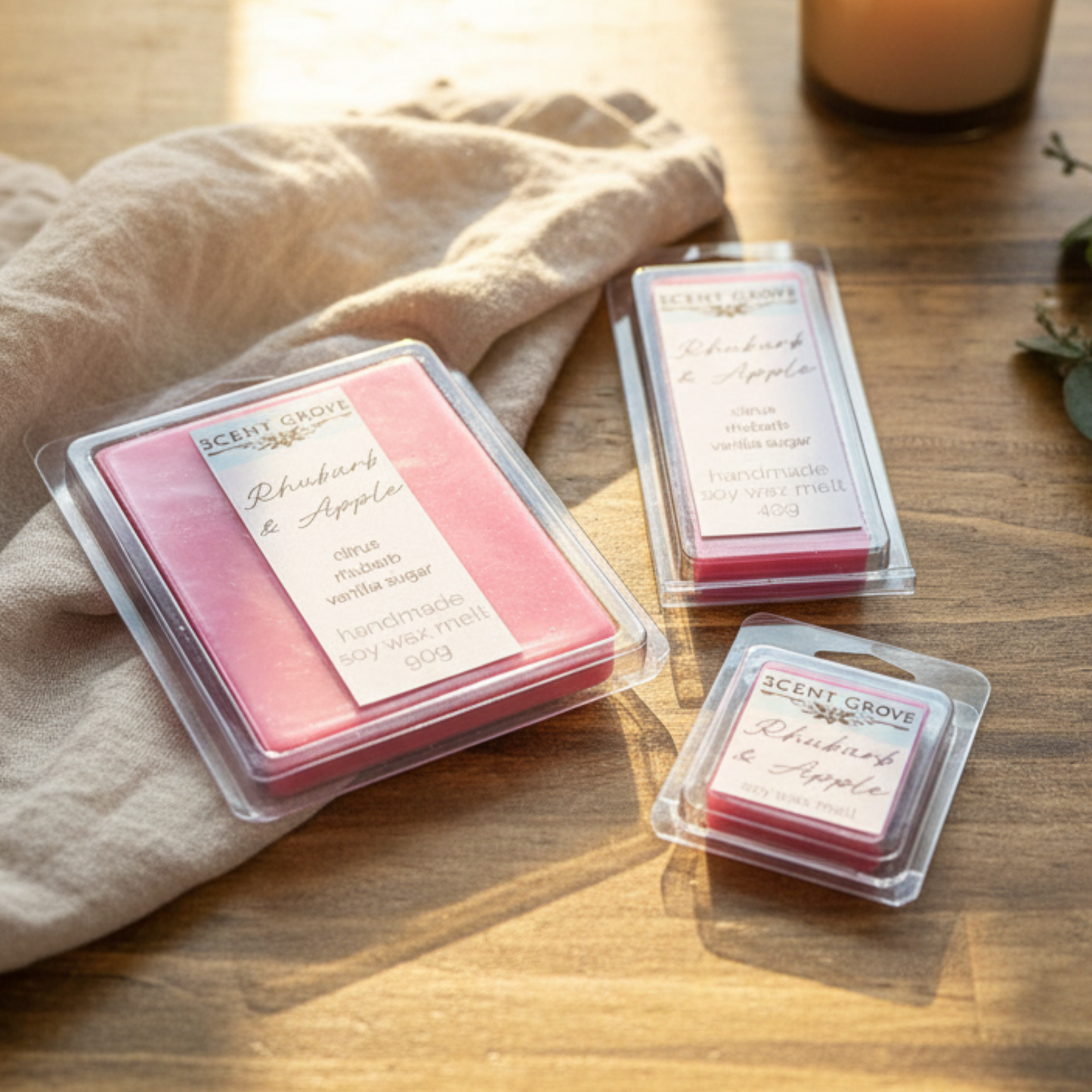 Rhubarb & Apple (Stardust) scented soy wax melt
