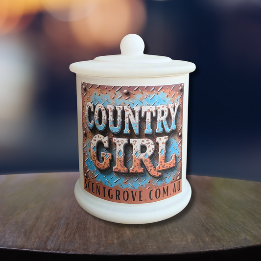 Country Western Wood Wick Soy Candle XL matte white jar