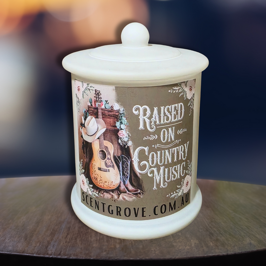 Country Western Wood Wick Soy Candle XL matte white jar