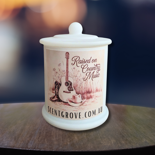 Country Western Wood Wick Soy Candle XL matte white jar