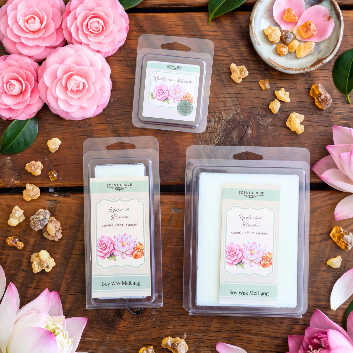 Kyoto in Bloom type scented soy wax melt