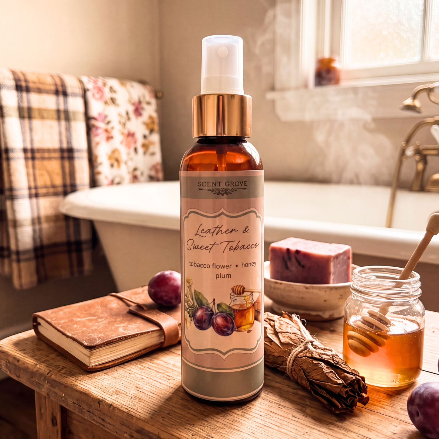 Leather & Sweet Tob*cco scented body mist spray 100ml