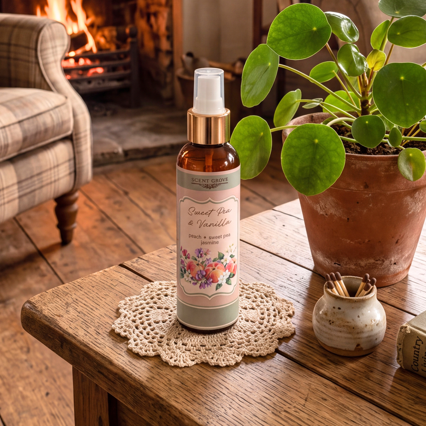 Sweet Pea & Vanilla Scented Air Freshener Spray multi purpose for car, home, room