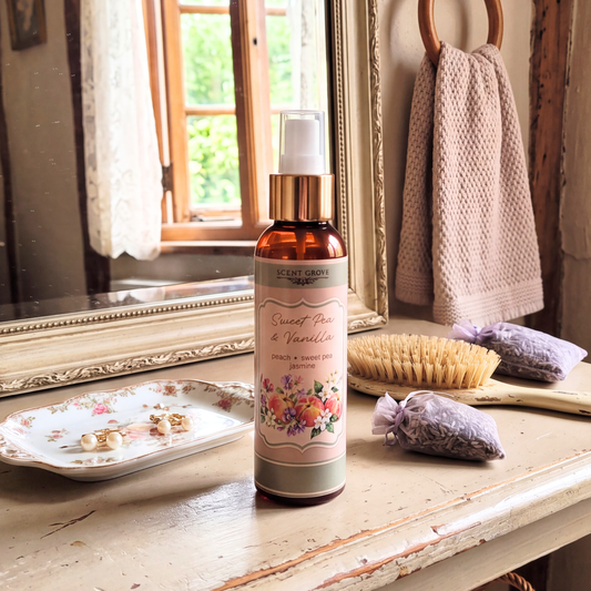 Sweet Pea & Vanilla scented body mist spray 100ml