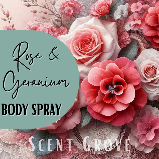Rose & Geranium scented body mist spray 100ml