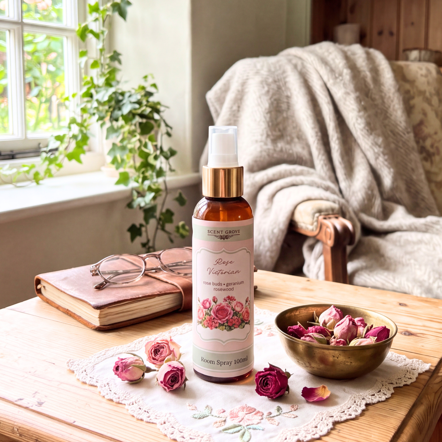 Rose Victorian Scented Air Freshener Spray multi purpose for car, home, room