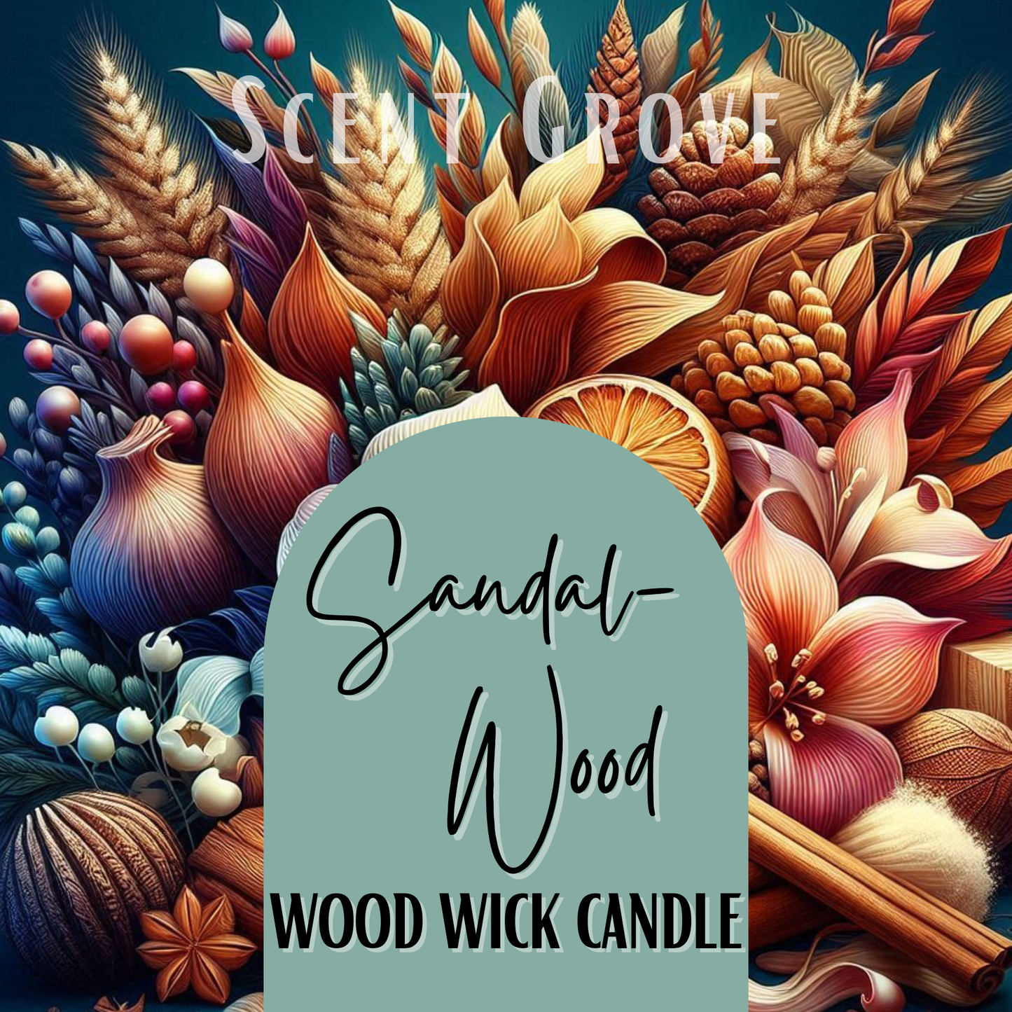 Sandalwood scented Wood Wick Soy Candle