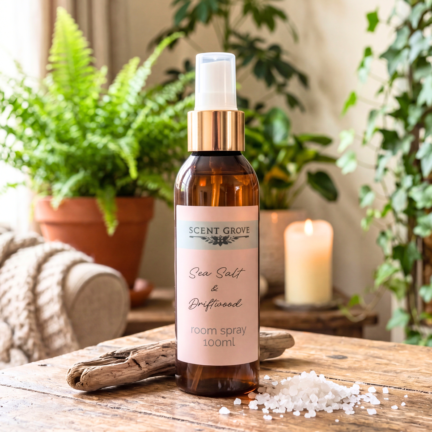 Sea Salt & driftwood Scented Air Freshener Spray multi purpose for car, home, room