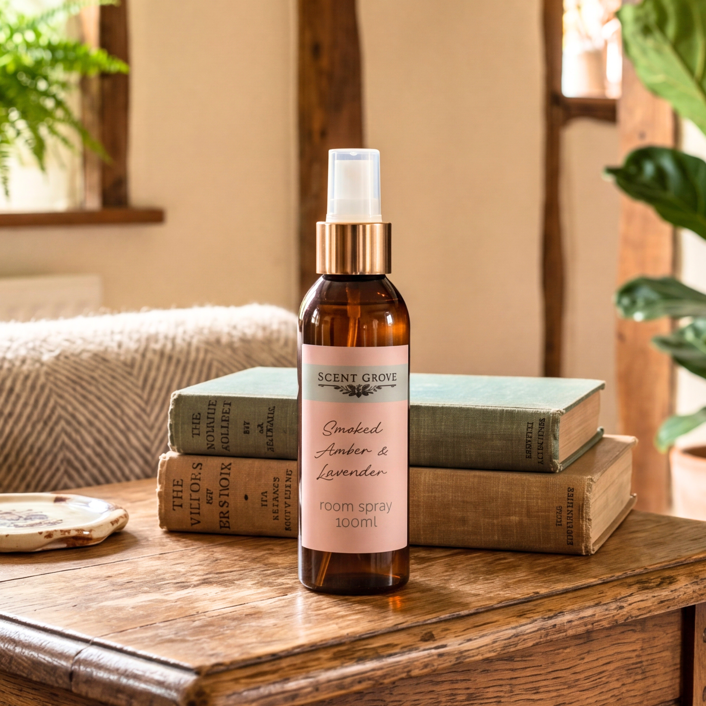 Smoked Amber & Lavender Scented Air Freshener Spray multi purpose for car, home, room