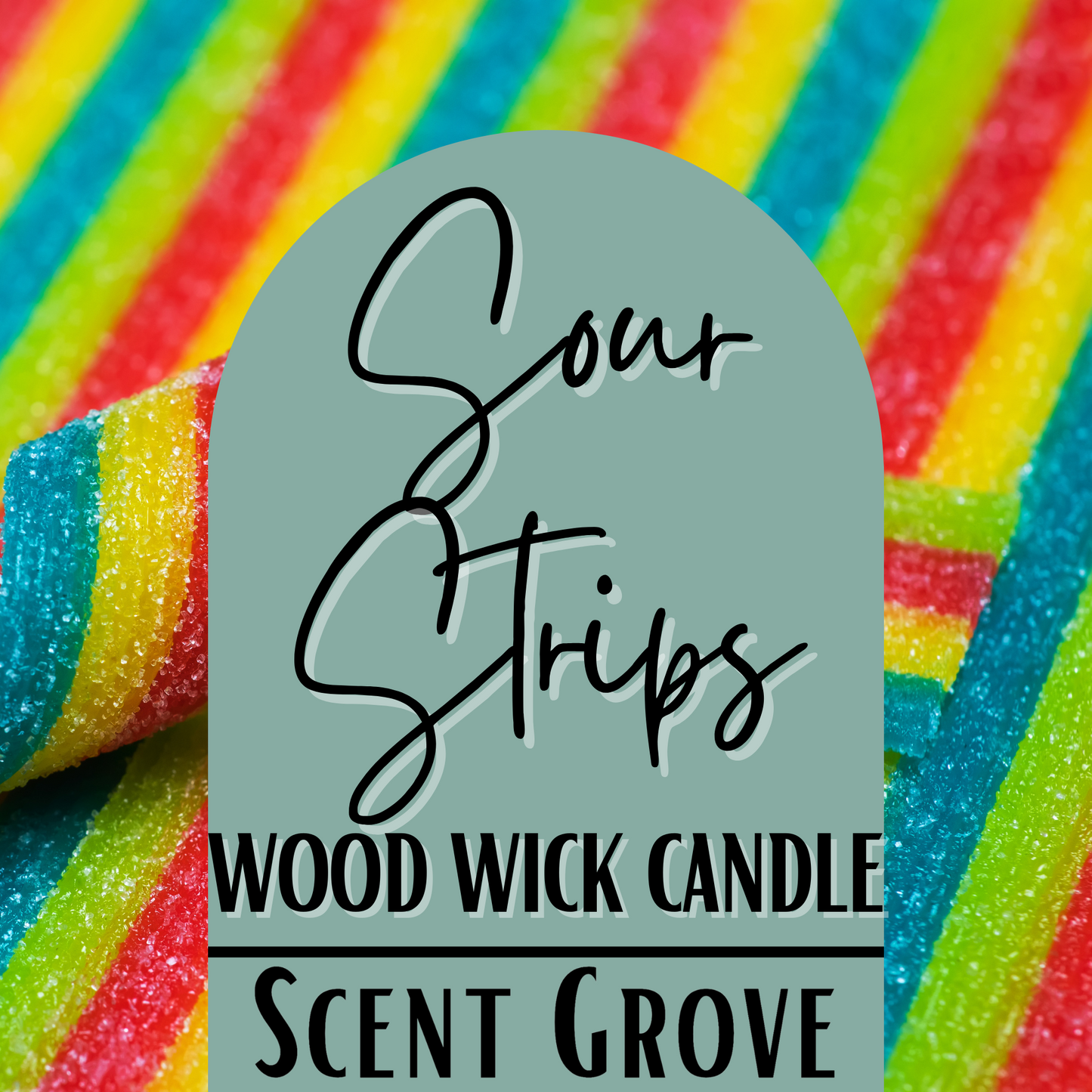 Sour Strips scented Wood Wick Soy Candle