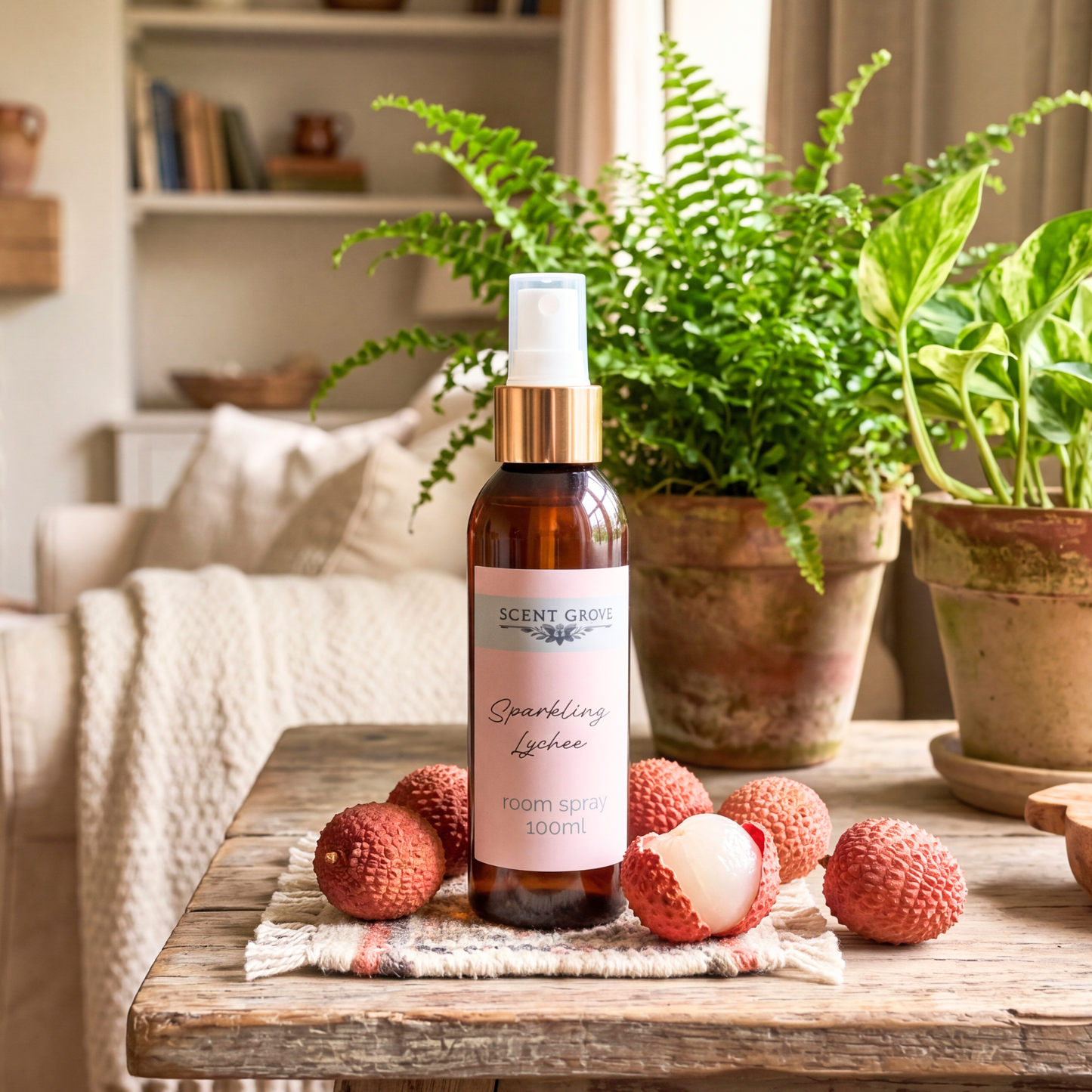 Kayali Sparkling Lychee Scented Air Freshener Spray multi purpose for car, home, room