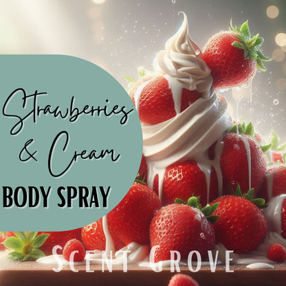Strawberries & Cream scented body mist spray 100ml