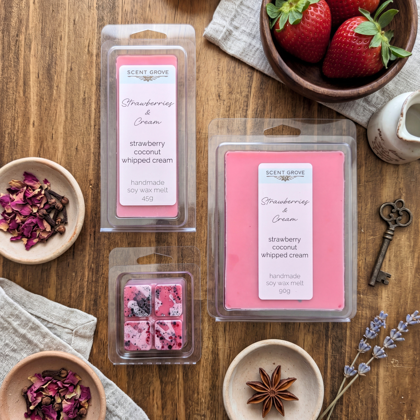 Strawberries & Cream soy wax melt