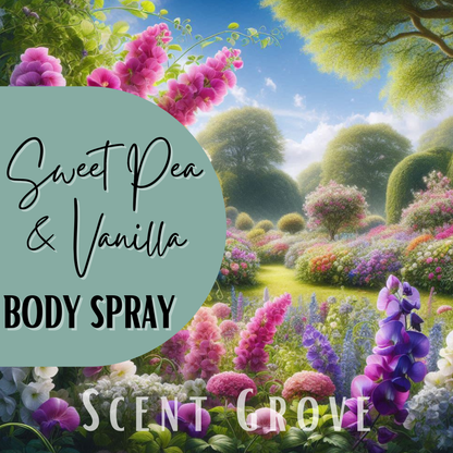 Sweet Pea & Vanilla scented body mist spray 100ml