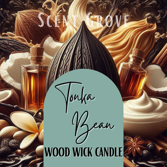 Tonka Bean scented Wood Wick Soy Candle