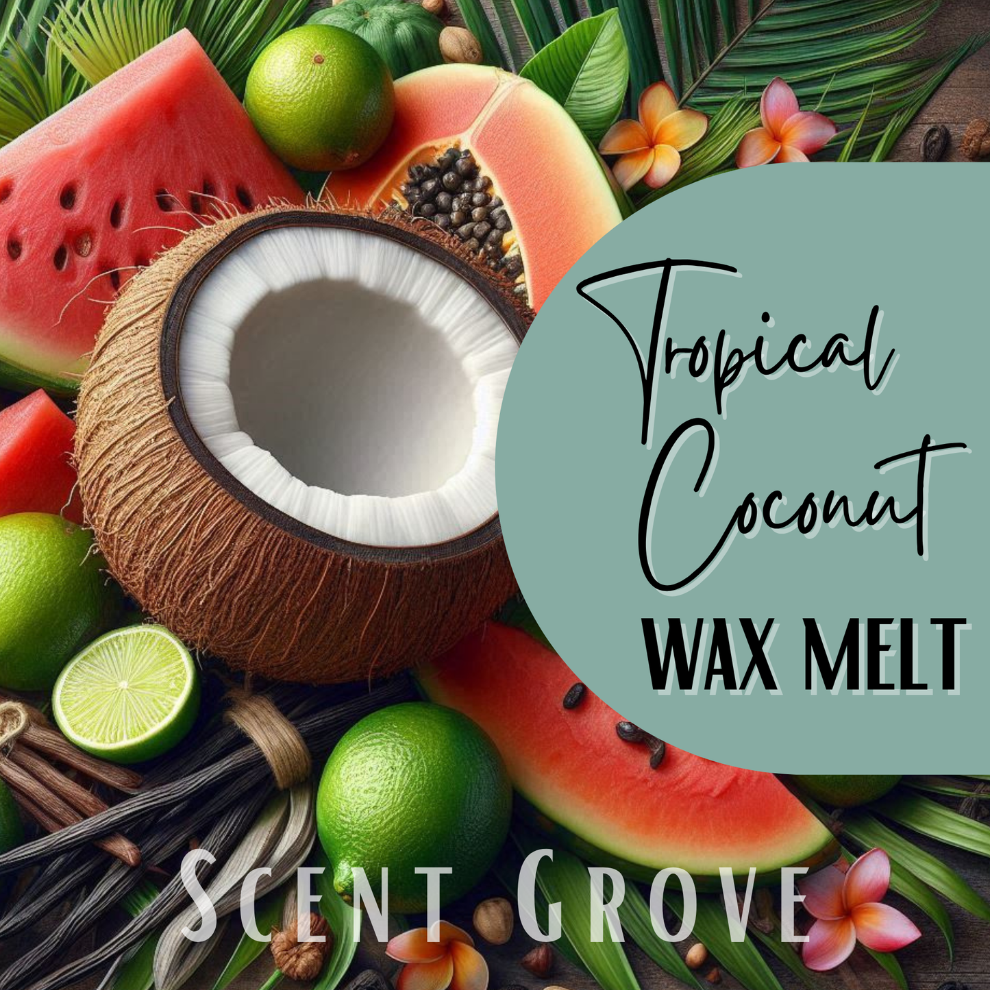Tropical Coconut scented soy wax melt