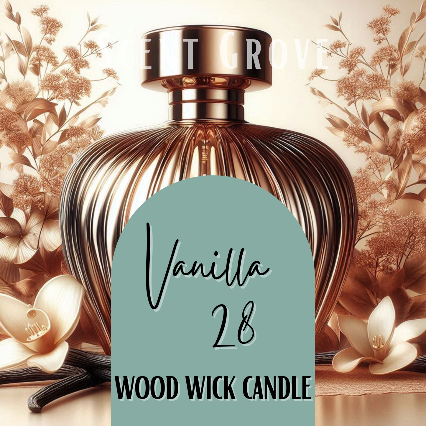Vanilla 28 scented Wood Wick Soy Candle
