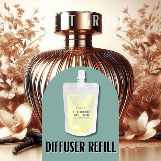 Vanilla 28 Scented Diffuser Liquid Refill 100ml Clear Pouch
