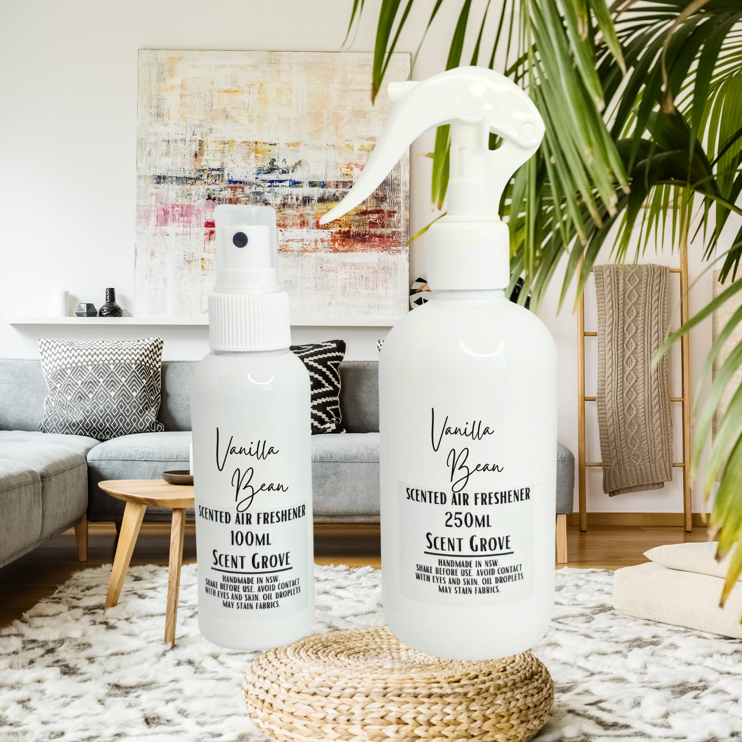 Vanilla Bean Scented Air Freshener Spray multi purpose for car, home, room