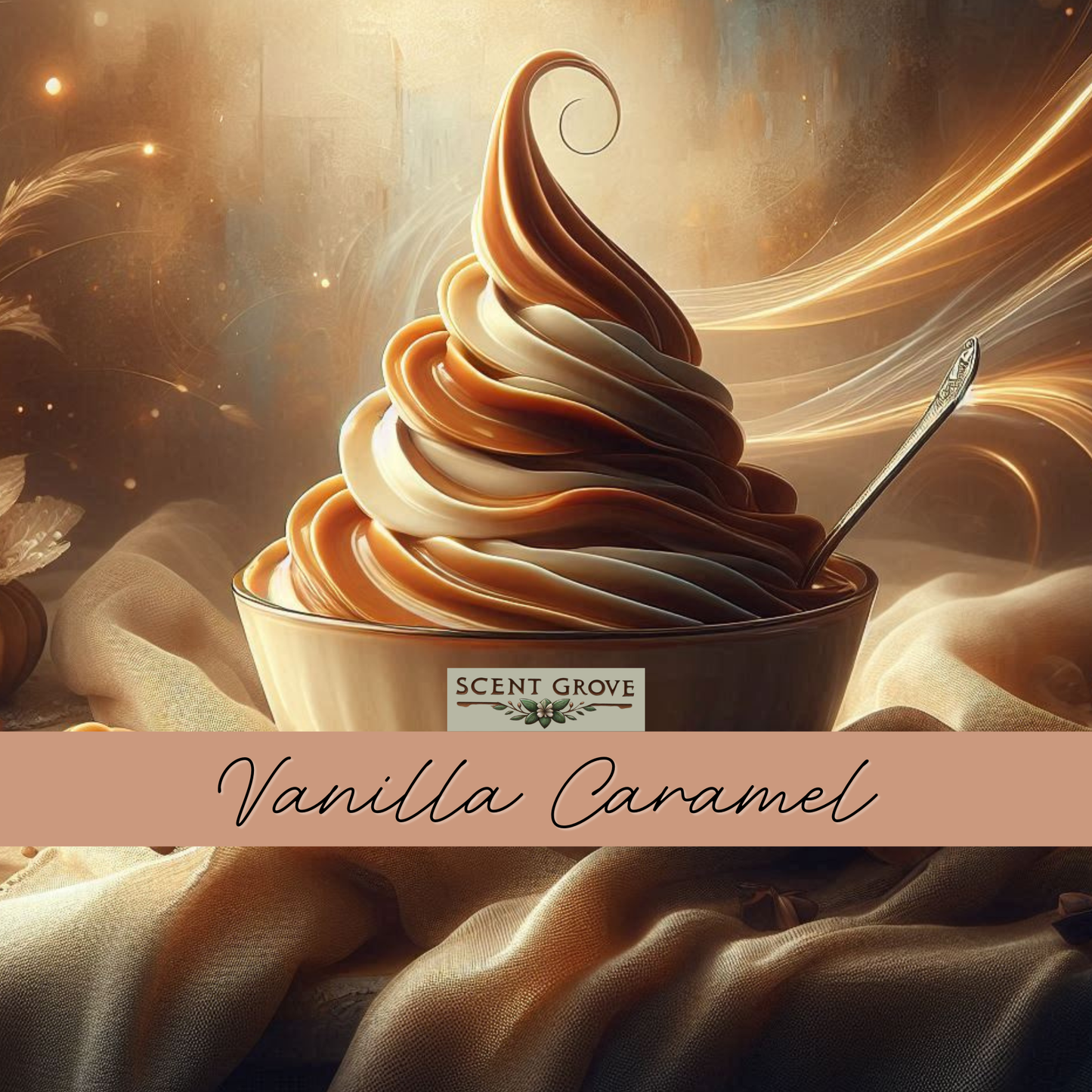 Vanilla Caramel scented Wood Wick Soy Candle