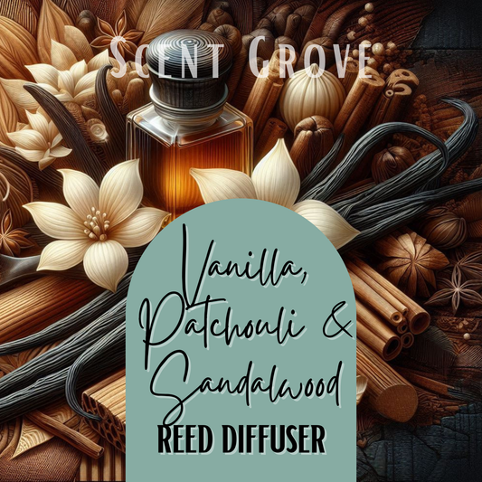 Vanilla, Patchouli & Sandalwood Scented Reed Diffuser 200ml