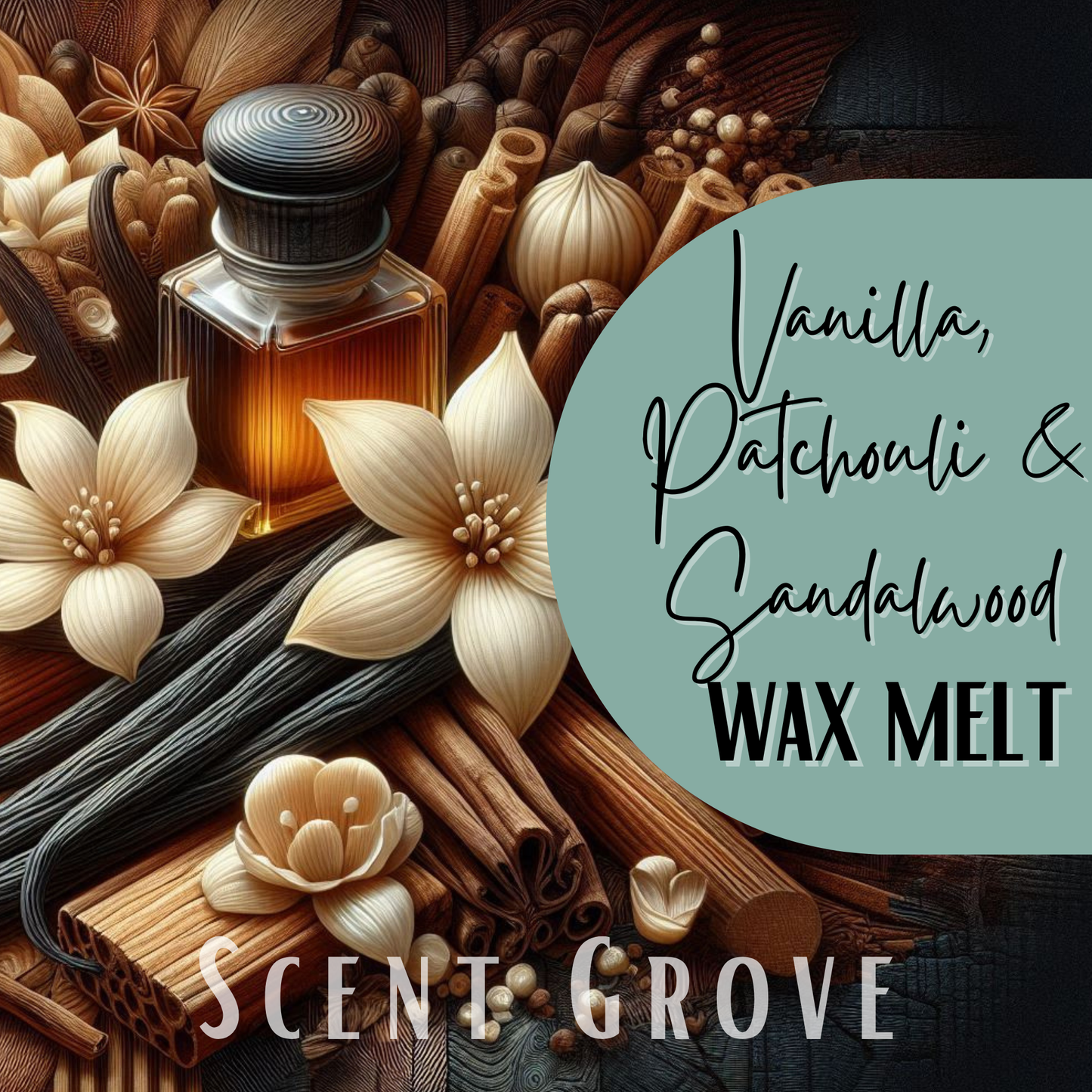 Vanilla, Patchouli & Sandalwood soy wax melt