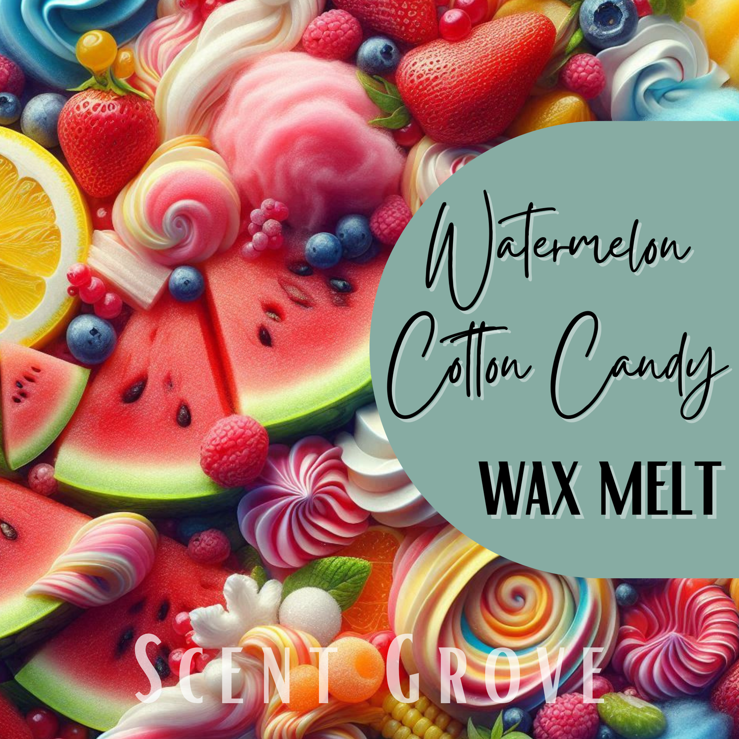 Watermelon Cotton Candy scented soy wax melt
