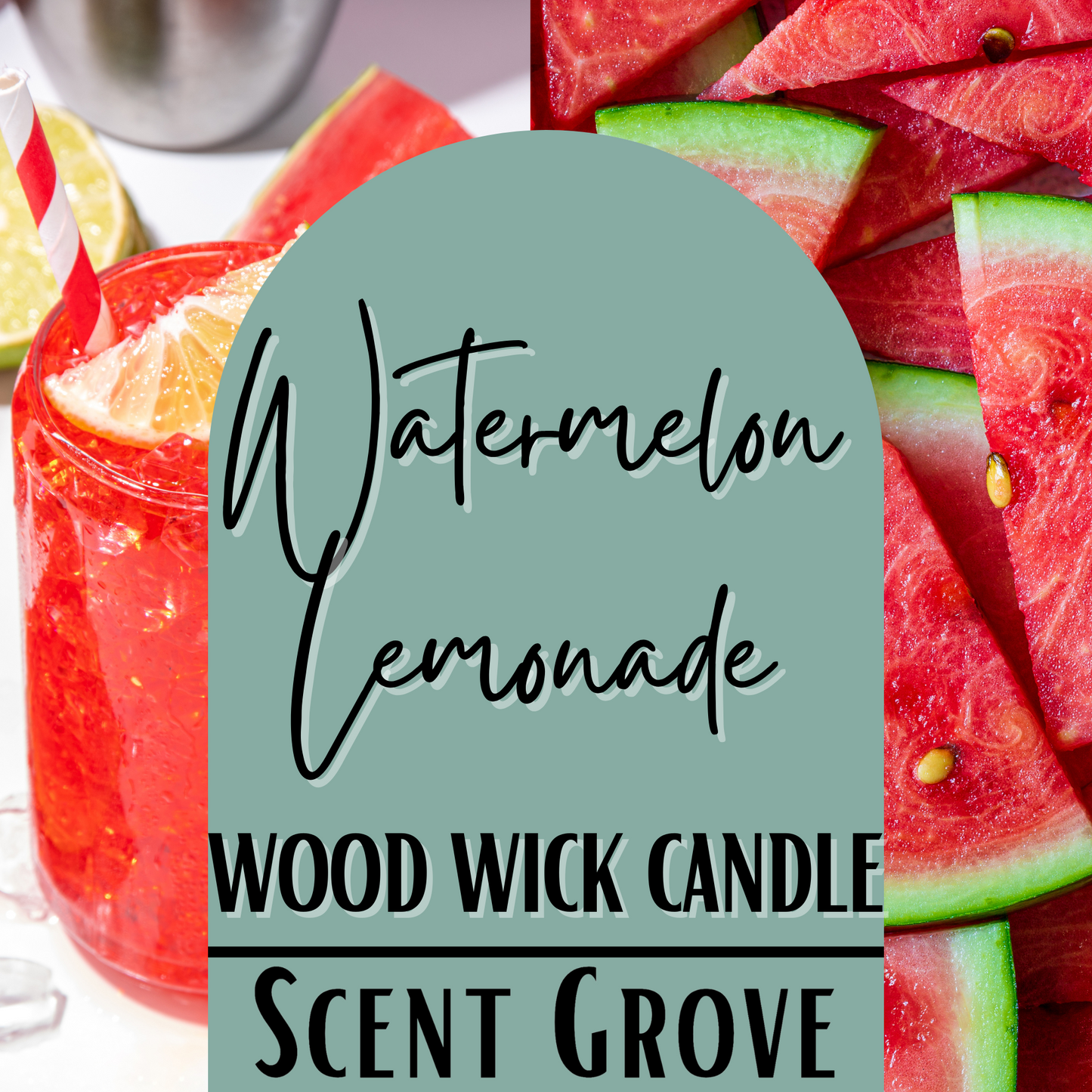 Watermelon Lemonade scented Wood Wick Soy Candle