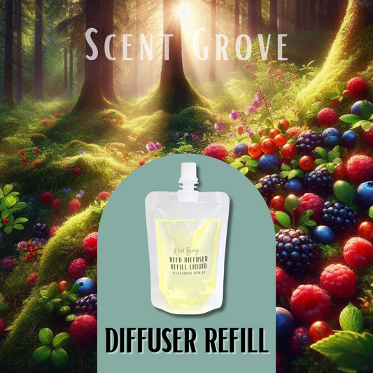 Wild Berry Scented Diffuser Liquid Refill 100ml Clear Pouch
