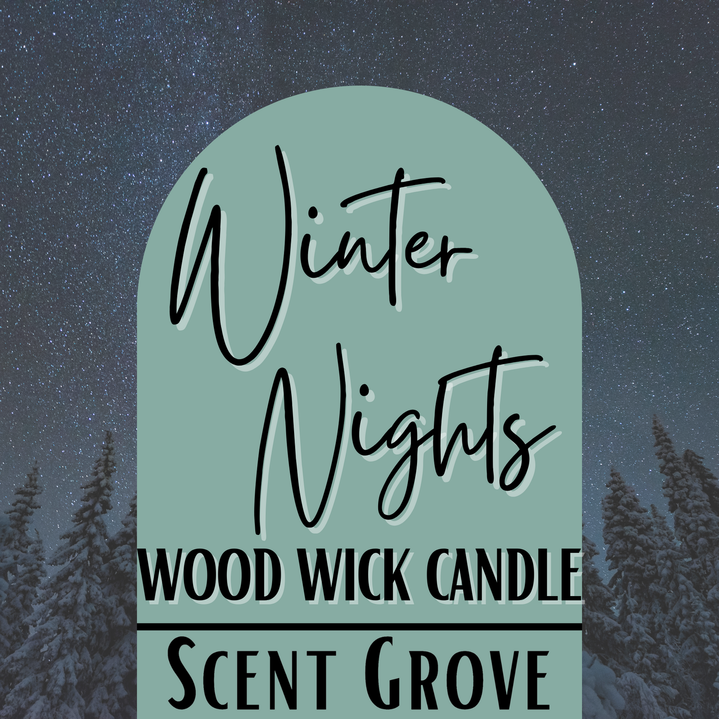 Winter Nights scented Wood Wick Soy Candle